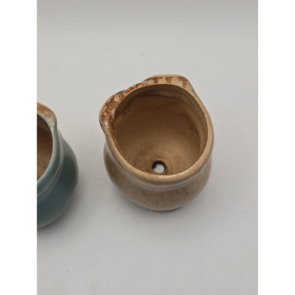 Woodland Mini Owl Planters or Match Stick Holders Tan Beige Brown  Set of 2